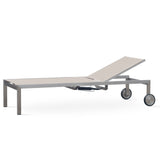 Alzette Liege Prestige - mit Gaslift verstellbar 212 x 72  x 33 cm -  Edelstahl +  Batyline