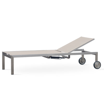 Alzette Liege Prestige - mit Gaslift verstellbar 212 x 72  x 33 cm -  Edelstahl +  Batyline