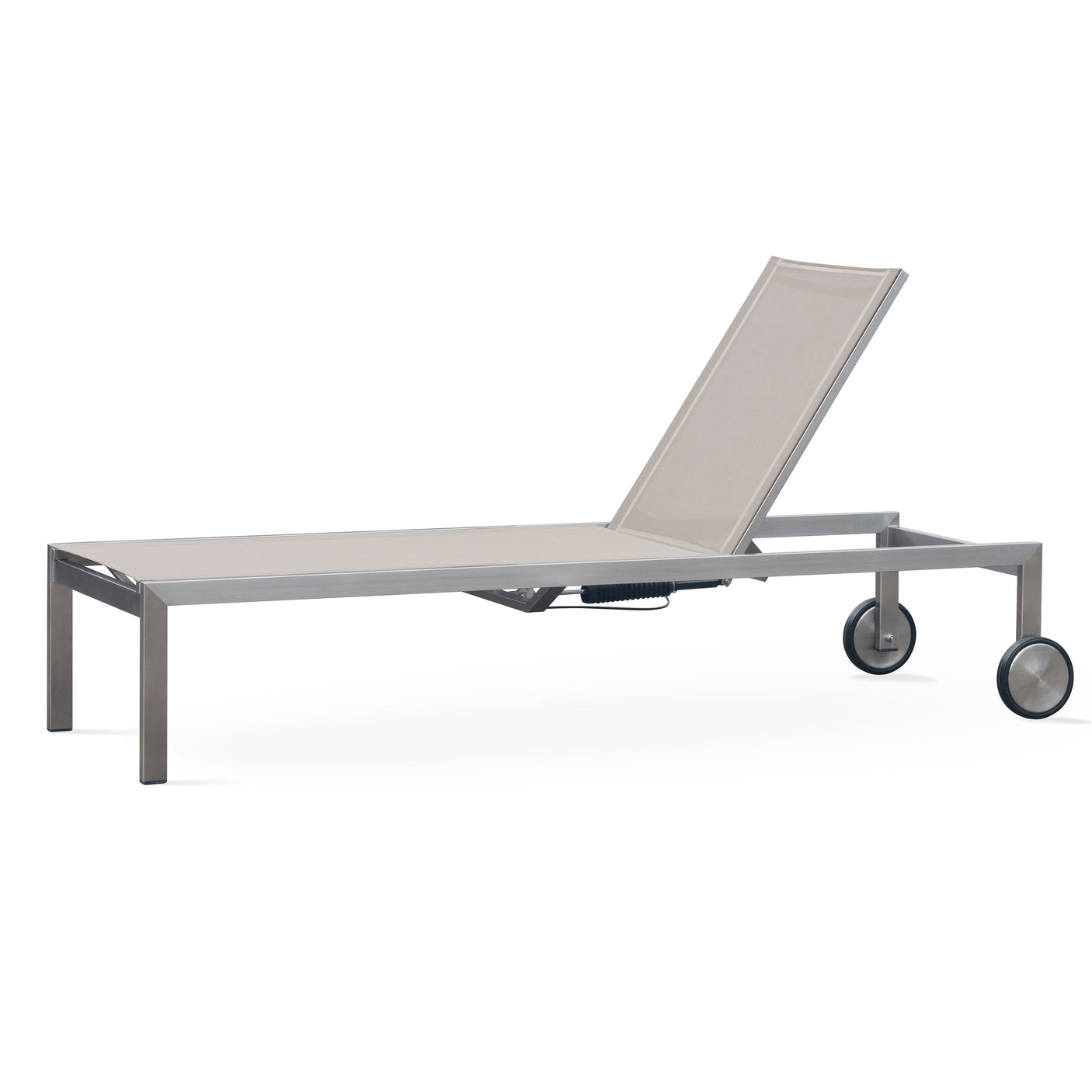 Alzette Liege Prestige - mit Gaslift verstellbar 212 x 72  x 33 cm -  Edelstahl +  Batyline
