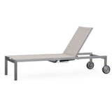 Alzette Liege Prestige - mit Gaslift verstellbar 212 x 72  x 33 cm -  Edelstahl +  Batyline