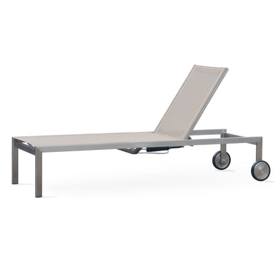 Alzette Liege Prestige - mit Gaslift verstellbar 212 x 72  x 33 cm -  Edelstahl +  Batyline