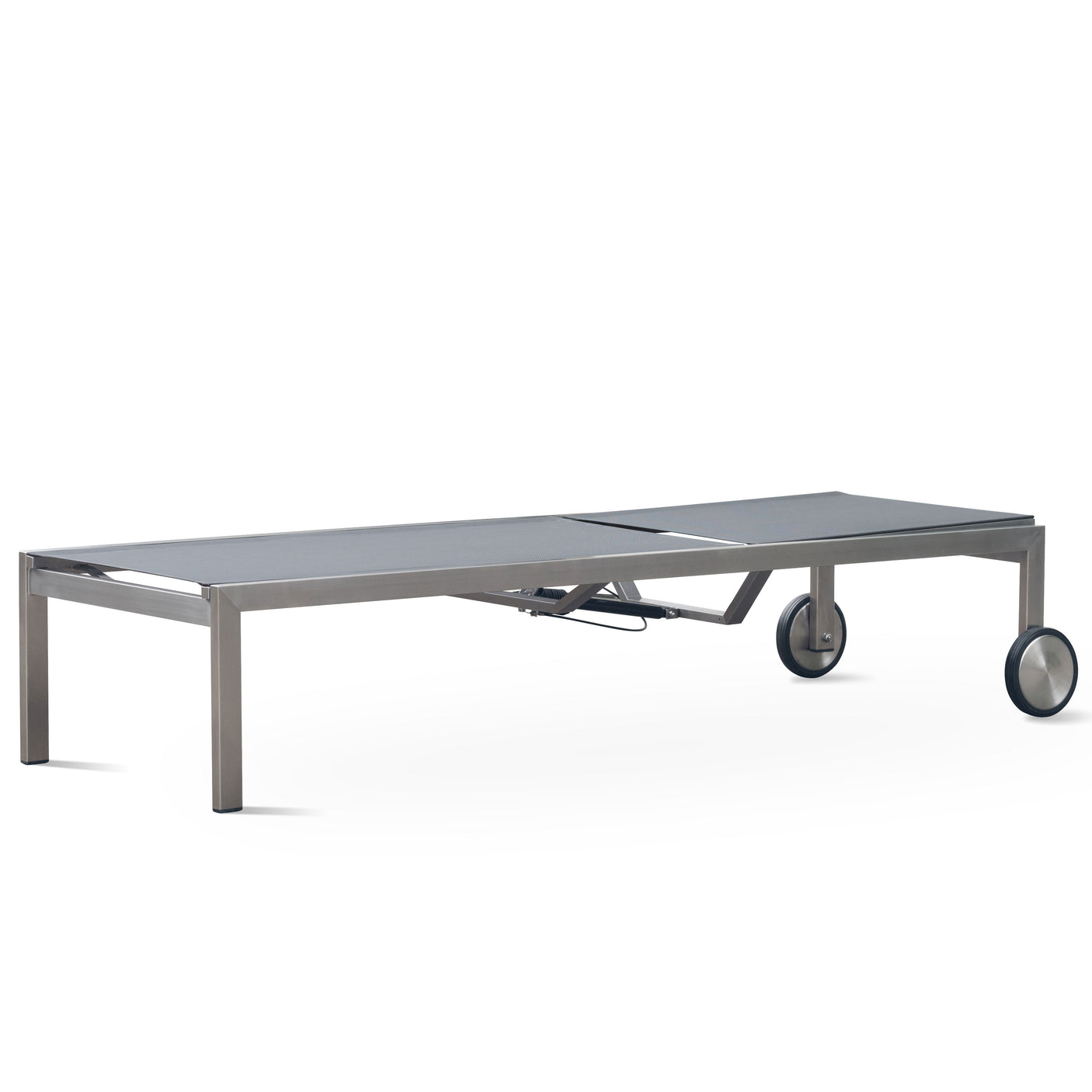 Alzette Liege Prestige - mit Gaslift verstellbar 212 x 72  x 33 cm -  Edelstahl +  Batyline