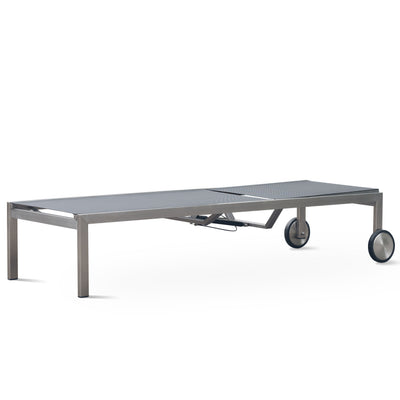 Alzette Liege Prestige - mit Gaslift verstellbar 212 x 72  x 33 cm -  Edelstahl +  Batyline