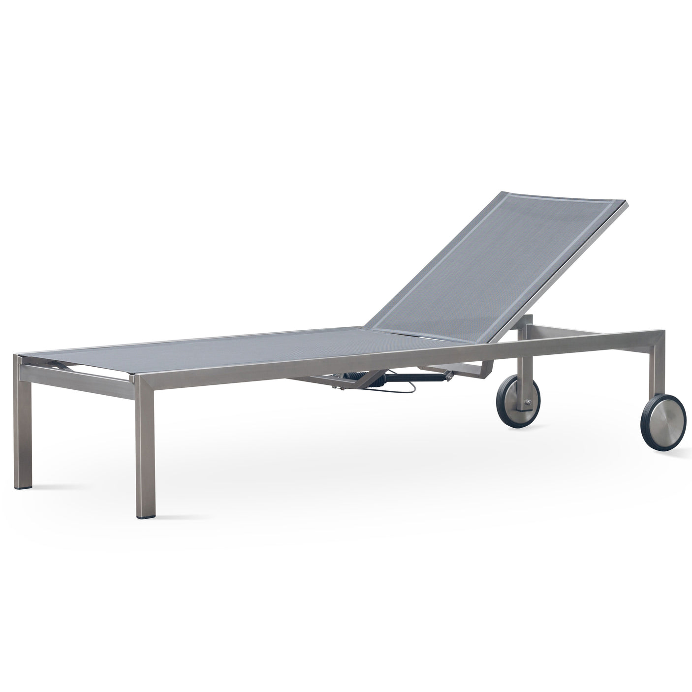 Alzette Liege Prestige - mit Gaslift verstellbar 212 x 72  x 33 cm -  Edelstahl +  Batyline