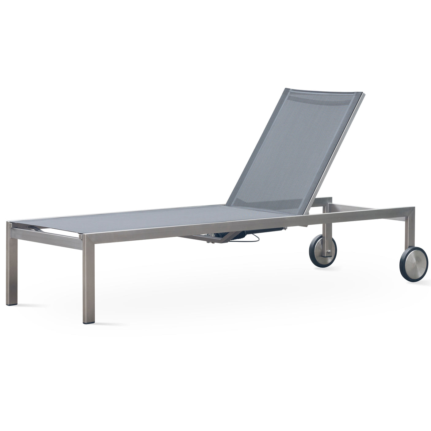 Alzette Liege Prestige - mit Gaslift verstellbar 212 x 72  x 33 cm -  Edelstahl +  Batyline