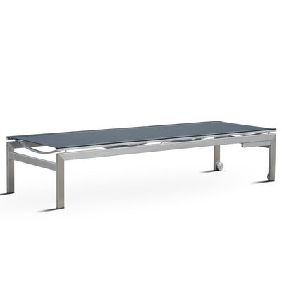 Alzette Liege Deluxe - Kopf- + Fußteil verstellbar 212 x 72  x 41 cm -  Edelstahl +  Batyline