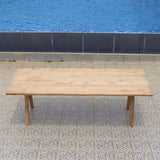 Stor Baumkantentisch 240 x 95-105 x 75,9 cm Teak mit Aluminium- oder Teakgestell