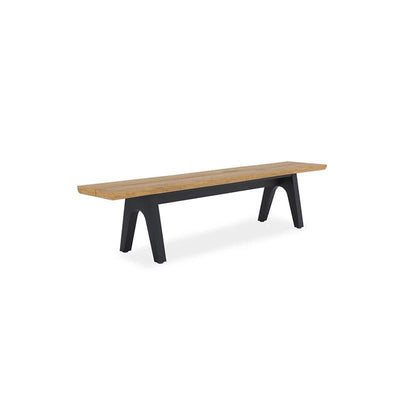 Stor Baumkantenbank 220 x 43-47 x 45 cm Teak mit Aluminium-oder Teakgestell