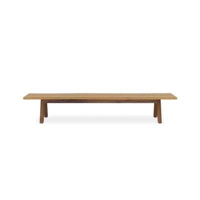 Stor Baumkantenbank 280 x 43-47 x 45 cm Teak mit Aluminium-oder Teakgestell