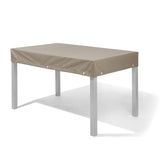 Abdeckung für Tischplatte 240x110 mit 15cm Abhang mit Saum und Ösen, Ösen ca. 10 cm neben der Ecke