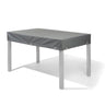 Abdeckung für Tischplatte 240x110 mit 15cm Abhang mit Saum und Ösen, Ösen ca. 10 cm neben der Ecke