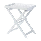 York Tray Table Classic 60 x 40 x 65cm - Certified mahogany wood, glossy white lacquered