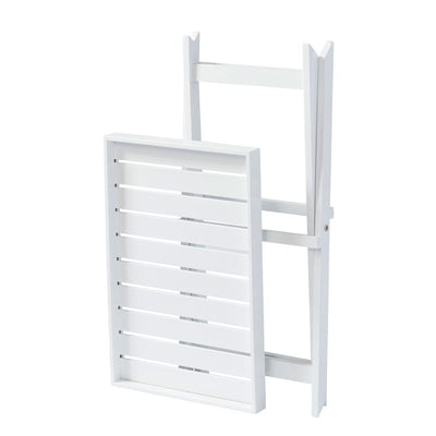 Table plateau York Classic 60 x 40 x 65 cm - Bois d'acajou certifié, laqué blanc brillant