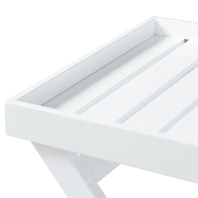 Table plateau York Classic 60 x 40 x 65 cm - Bois d'acajou certifié, laqué blanc brillant