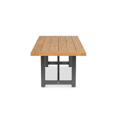 Vineyard dining table 230x100x75cm aluminum - made of recycled teak with aluminum frame. Plate: 5cm