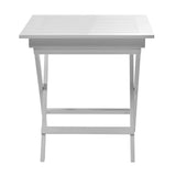 Cinas York folding table 70 x 70 x 72.5cm - Certified mahogany wood, glossy white lacquered