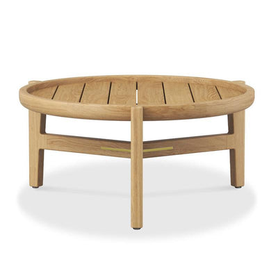 Aspen Sofatisch niedrig und rund 60 cm zertifiziertes Plantagenteakholz Grade A