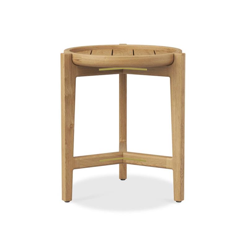 Table d'appoint ronde Aspen 40 cm en teck de plantation certifié Grade A
