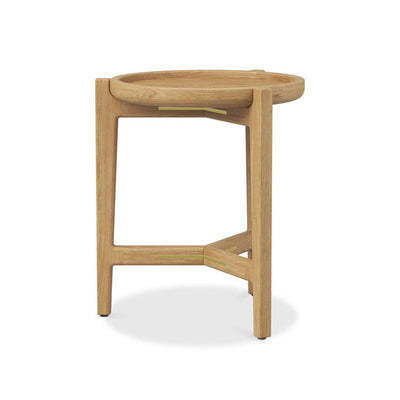 Table d'appoint ronde Aspen 40 cm en teck de plantation certifié Grade A