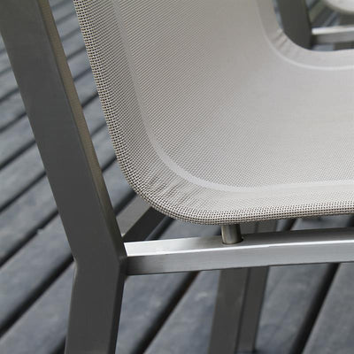 Chaise de salle à manger Alzette en acier inoxydable avec revêtement Batyline