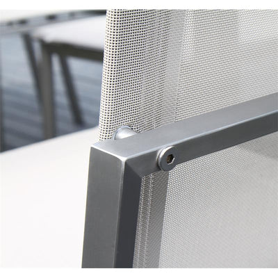 Chaise de salle à manger Alzette en acier inoxydable avec revêtement Batyline