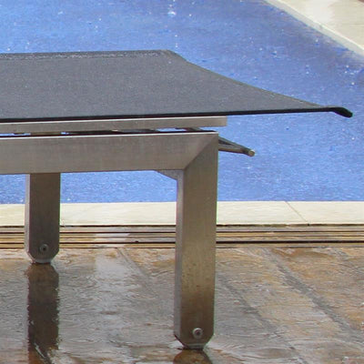 Chaise longue Alzette 205 x 70 x 33 cm en acier inoxydable avec revêtement Batyline