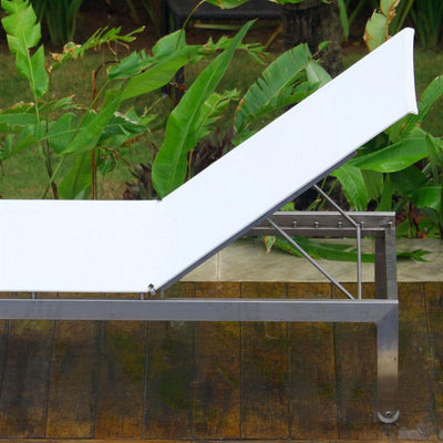 Chaise longue Alzette 205 x 70 x 33 cm en acier inoxydable avec revêtement Batyline