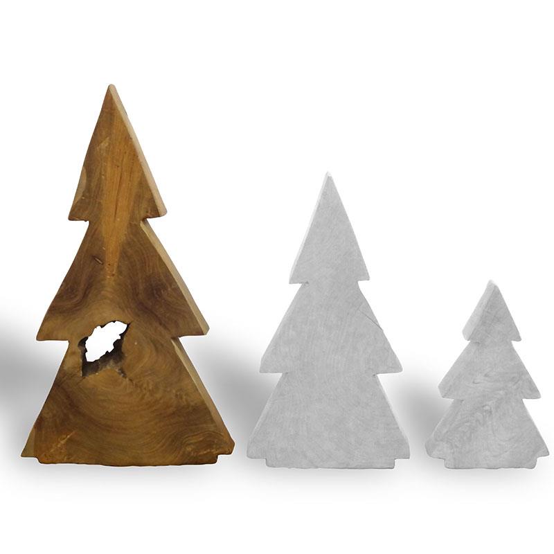 Grand sapin de Noël en teck - environ 36 cm de haut