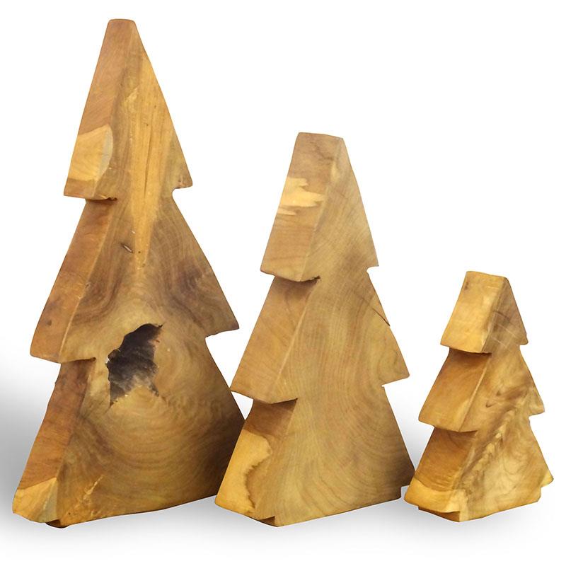 Grand sapin de Noël en teck - environ 36 cm de haut