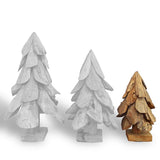 Petit sapin de Noël en teck - environ 30 cm de haut fabriqué à partir de morceaux de bois flotté