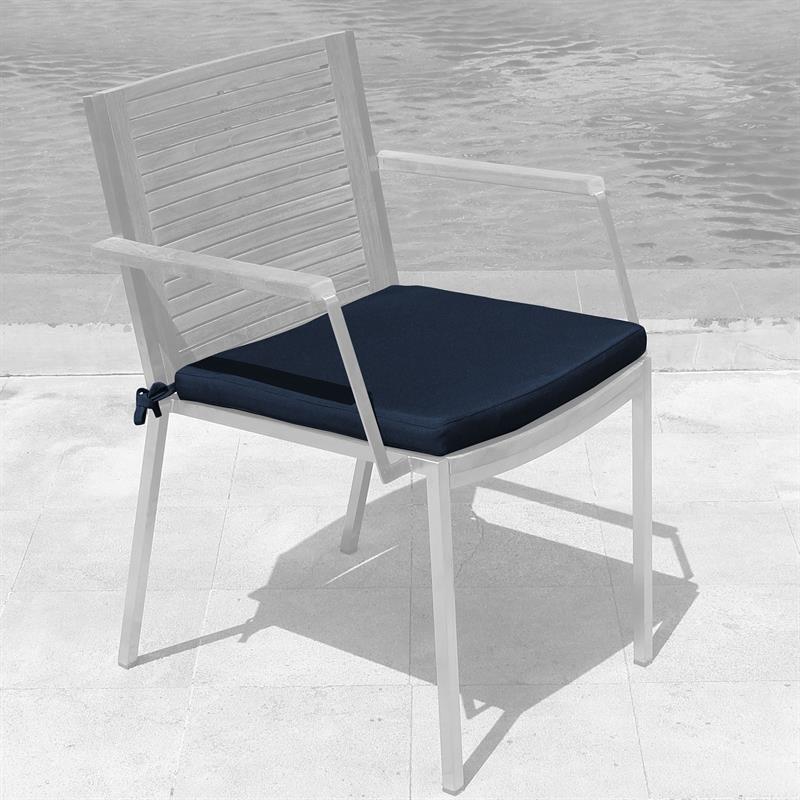 Coussin d'assise Tessin pour chaise empilable avec ou sans accoudoirs 45x45x4cm SunProof