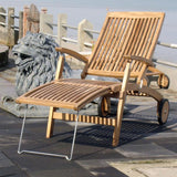 Chaise longue Comforteck 171 x 65 x 116,5 cm - Teck certifié GRADE A + ferrures en acier inoxydable