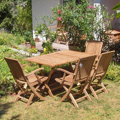 Ensemble pliant Comforteck 130 composé d'une table pliante Comforteck rectangulaire 130 x 85 et de chaises pliantes Comforteck avec accoudoirs