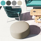 Tabouret Dara rond de 80 cm de diamètre - 40 cm de hauteur en textile d'extérieur avec base en acier inoxydable