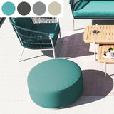 Tabouret Dara rond de 80 cm de diamètre - 40 cm de hauteur en textile d'extérieur avec base en acier inoxydable