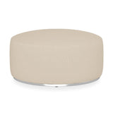 Tabouret Dara rond de 80 cm de diamètre - 40 cm de hauteur en textile d'extérieur avec base en acier inoxydable