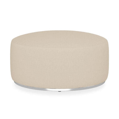 Tabouret Dara rond de 80 cm de diamètre - 40 cm de hauteur en textile d'extérieur avec base en acier inoxydable