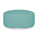 Tabouret Dara rond de 80 cm de diamètre - 40 cm de hauteur en textile d'extérieur avec base en acier inoxydable