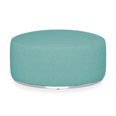 Tabouret Dara rond de 80 cm de diamètre - 40 cm de hauteur en textile d'extérieur avec base en acier inoxydable