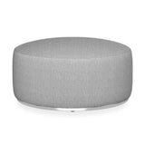 Tabouret Dara rond de 80 cm de diamètre - 40 cm de hauteur en textile d'extérieur avec base en acier inoxydable