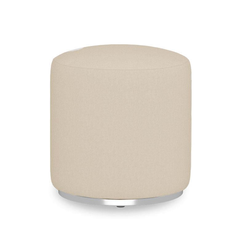 Tabouret Dara rond de 40 cm de diamètre - 40 cm de hauteur en textile d'extérieur avec base en acier inoxydable