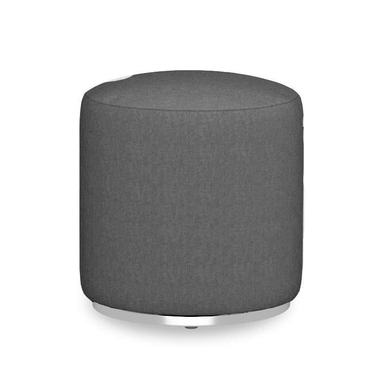 Tabouret Dara rond de 40 cm de diamètre - 40 cm de hauteur en textile d'extérieur avec base en acier inoxydable