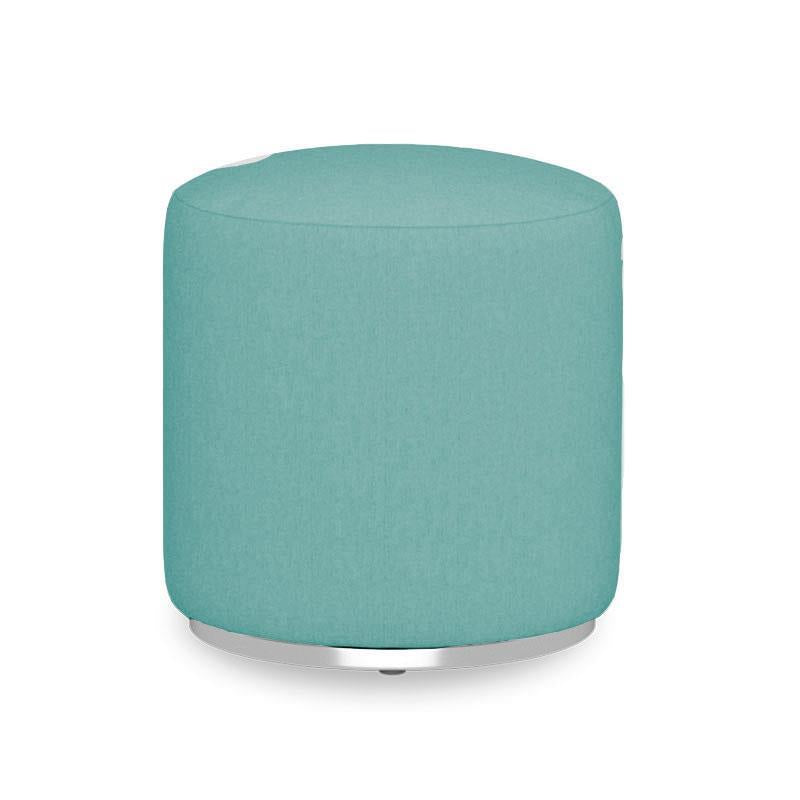 Tabouret Dara rond de 40 cm de diamètre - 40 cm de hauteur en textile d'extérieur avec base en acier inoxydable