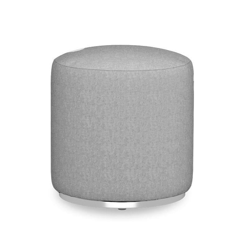 Tabouret Dara rond de 40 cm de diamètre - 40 cm de hauteur en textile d'extérieur avec base en acier inoxydable