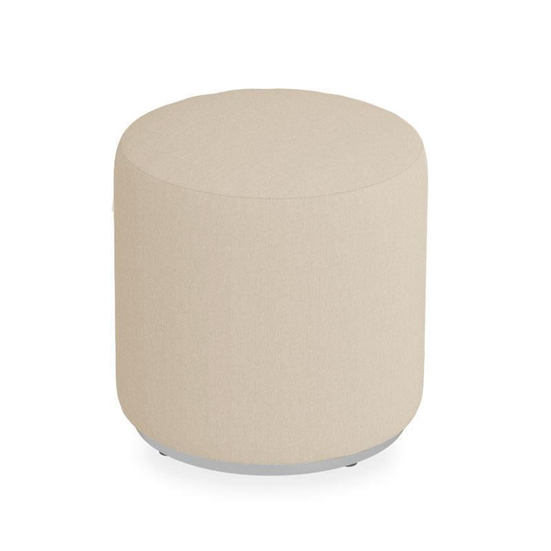 Tabouret Dara rond de 40 cm de diamètre - 40 cm de hauteur en textile d'extérieur avec base en acier inoxydable