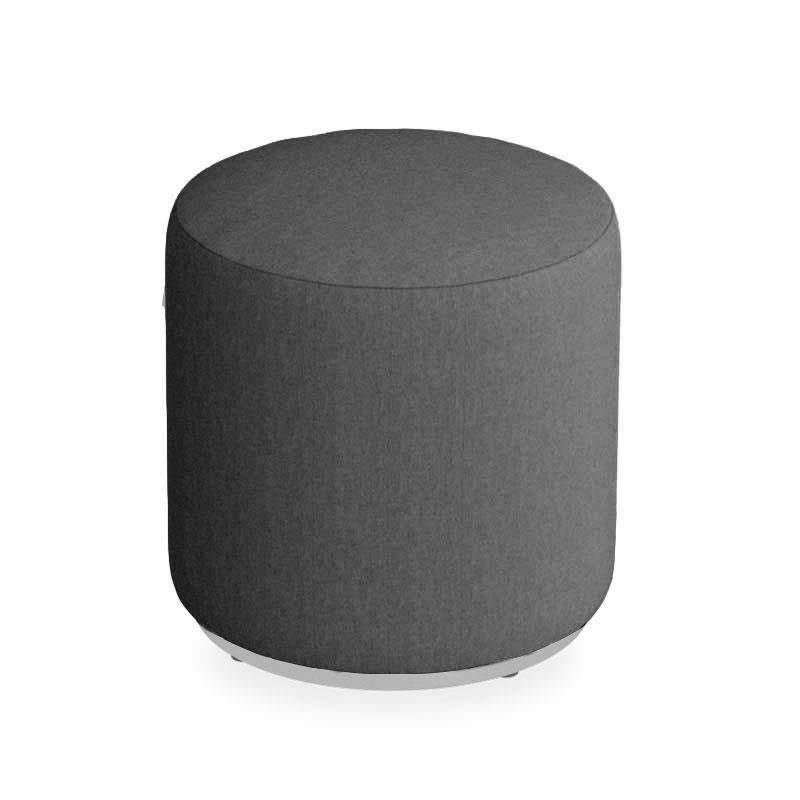 Tabouret Dara rond de 40 cm de diamètre - 40 cm de hauteur en textile d'extérieur avec base en acier inoxydable