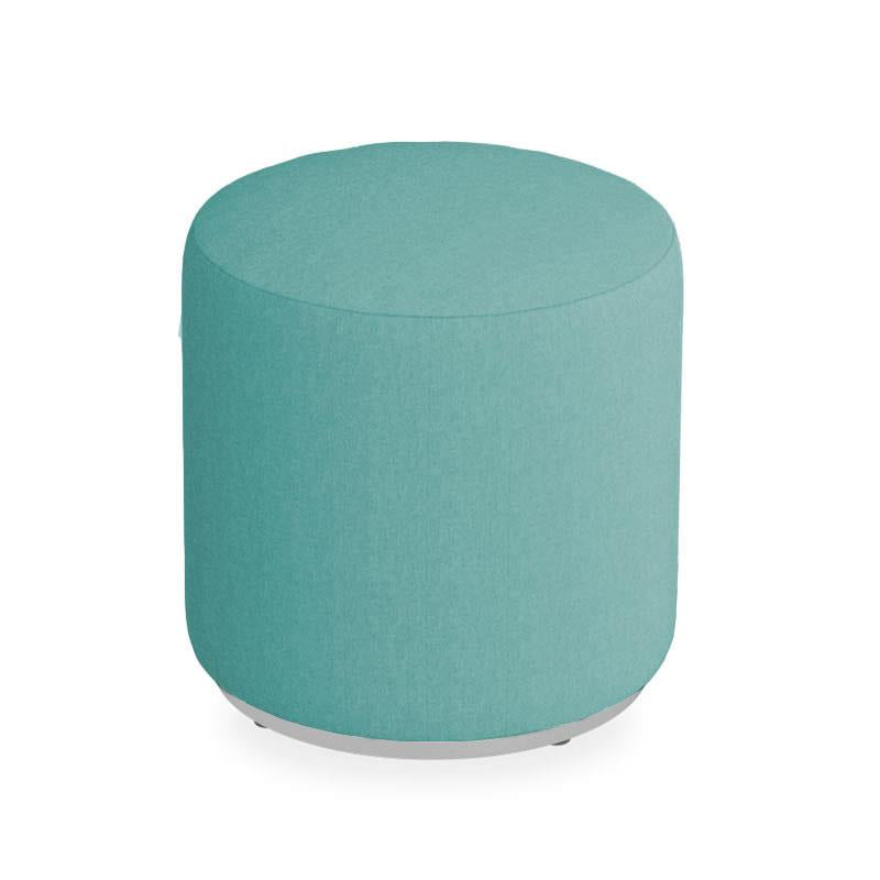 Tabouret Dara rond de 40 cm de diamètre - 40 cm de hauteur en textile d'extérieur avec base en acier inoxydable