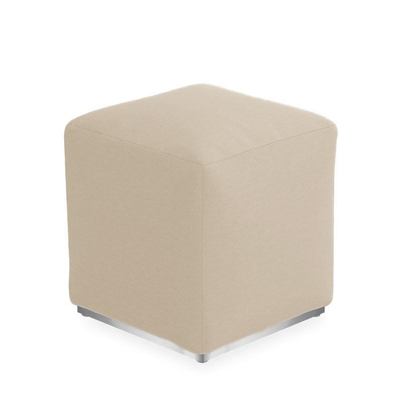 Tabouret Dara carré 40x40cm - 40cm de hauteur textile d'extérieur avec base en acier inoxydable