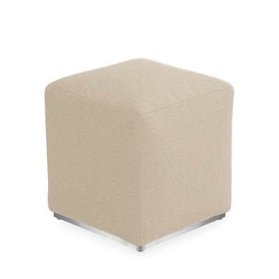 Tabouret Dara carré 40x40cm - 40cm de hauteur textile d'extérieur avec base en acier inoxydable
