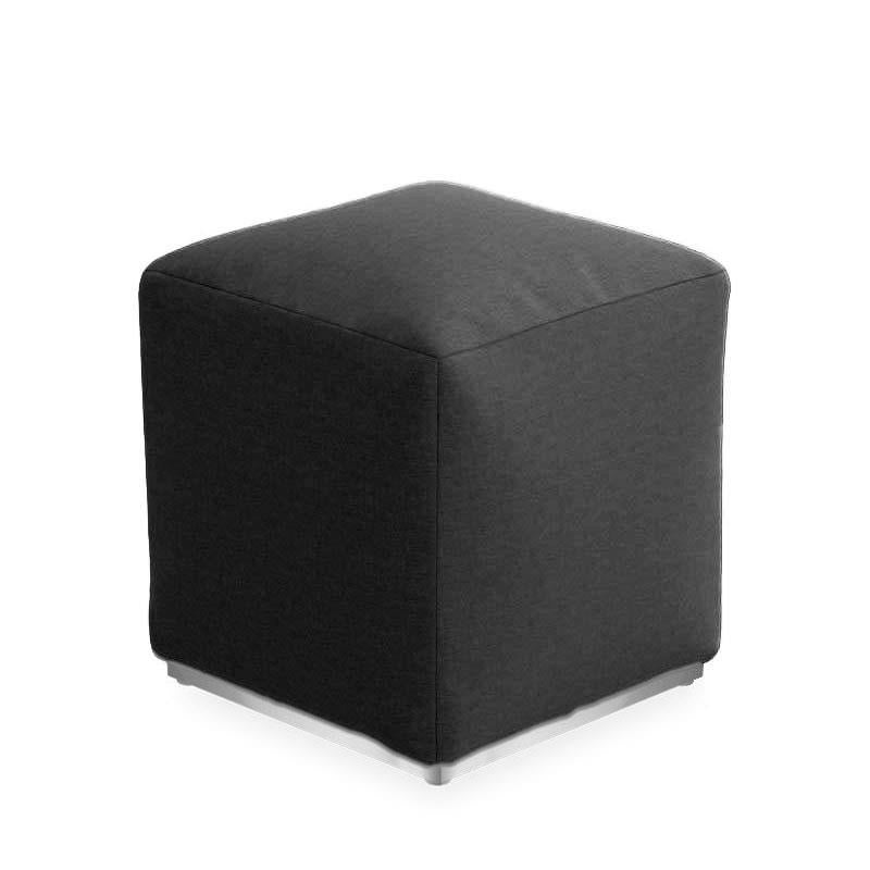 Tabouret Dara carré 40x40cm - 40cm de hauteur textile d'extérieur avec base en acier inoxydable